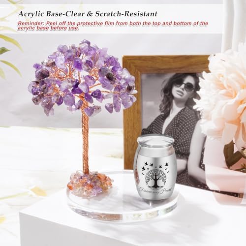 Abooxiu Mini Urn with Amethyst Crystal Tree of Life