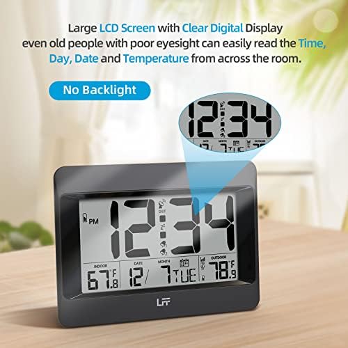 LFF Atomic Clock with Outdoor Sensor and Temperature Display