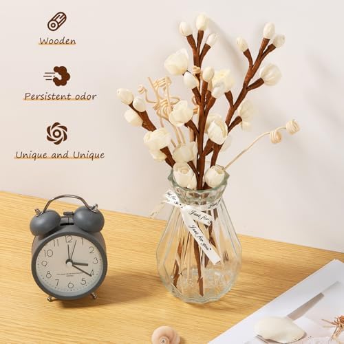 XDINGYY Reed Diffuser Sticks Set 8 Sticks 4 Flowers