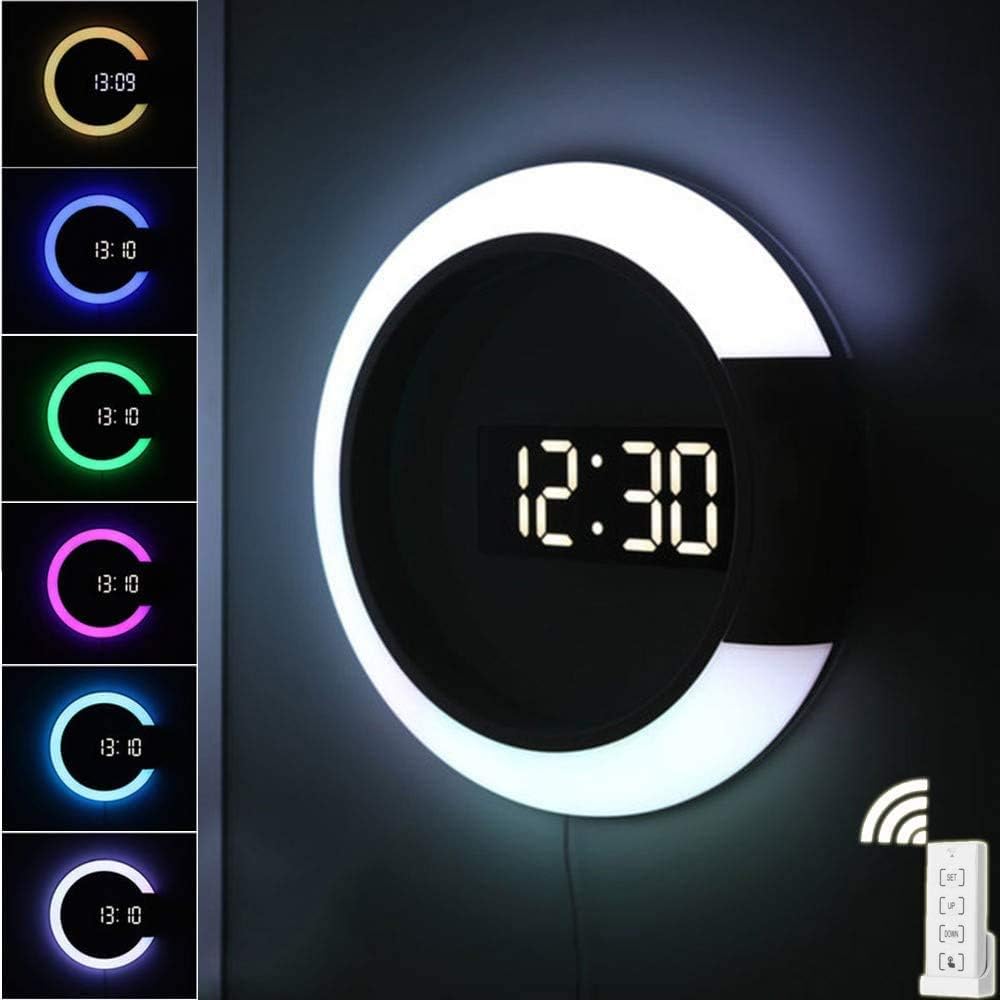 AGEK LED Digital Wall Clock with Remote Control