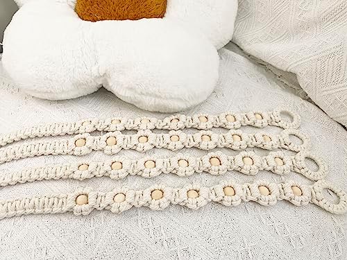 Winterdemoon Wood Bead Curtain Tiebacks 4 Pcs Boho Style