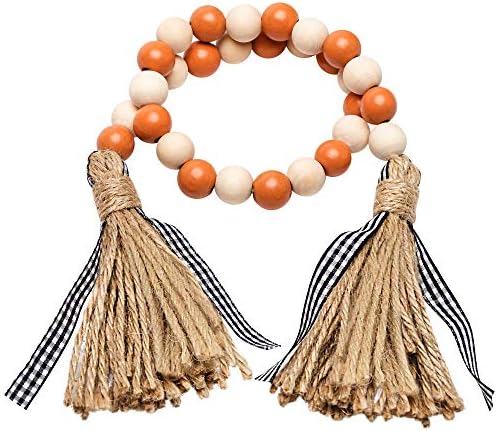 R HORSE Wood Bead Tassel Garland Wall Decoration