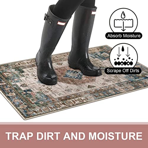 Collive Washable Indoor Doormat 24x36 Non Slip Entry Rug
