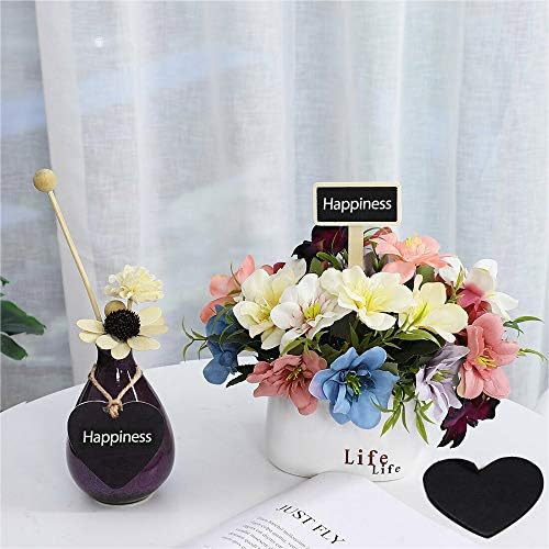 15Pcs Mini Heart Shaped Chalkboard Signs for Decorations