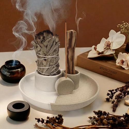 4 In 1 Incense Holder Ceramic for Yoga and Meditation