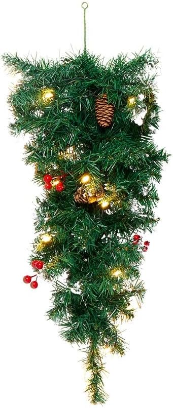 Snow-Tipped Winter Greenery Vertical Swag