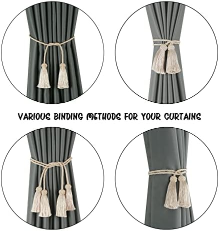 BEL AVENIR 6 Pack Curtain Tiebacks with Tassel
