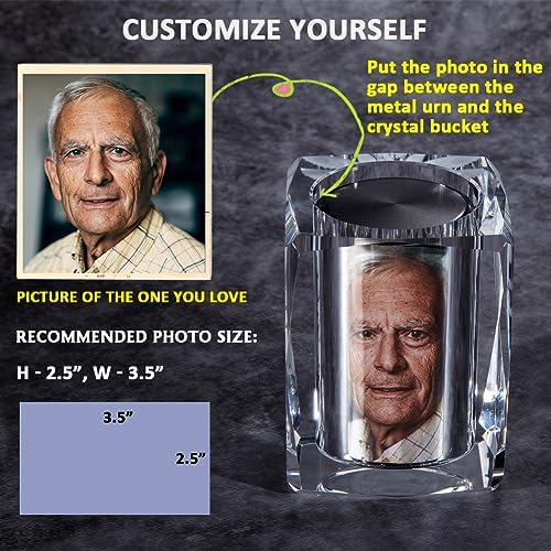 IFOLAINA Small Cremation Urn for Human Ashes Fishing in Heaven Crystal Keepsake