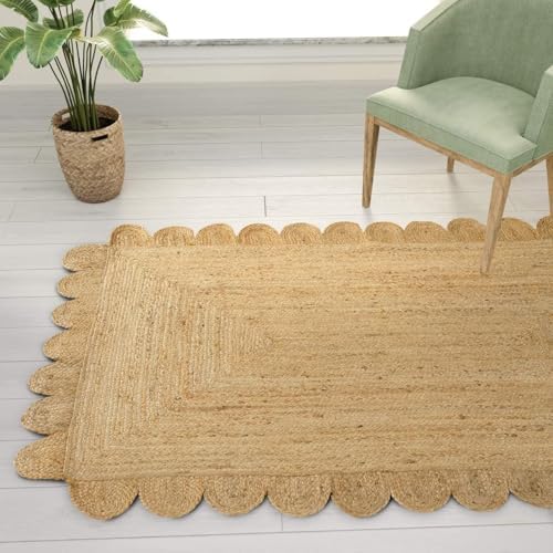 GRUHUM Scalloped Jute Runner Rug 26 x 10ft