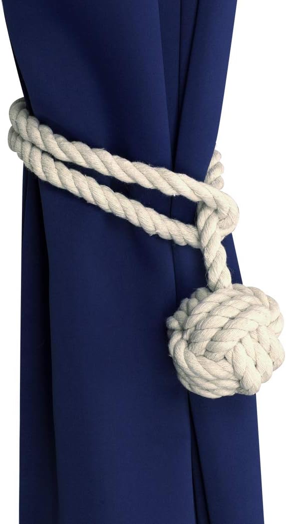 Home Queen Curtain Tiebacks Nautical Style 2 Pairs Beige