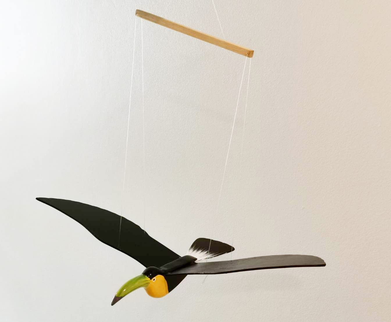 WitnyStore Wooden Bird Mobile 24 Inch Handmade Decor