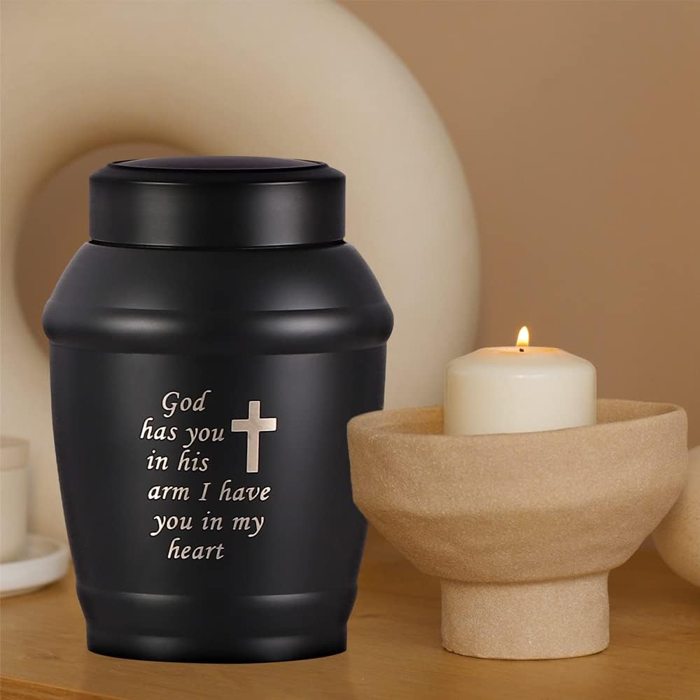 58 Inch Stainless Steel Cremation Urn with Ashes Necklace
