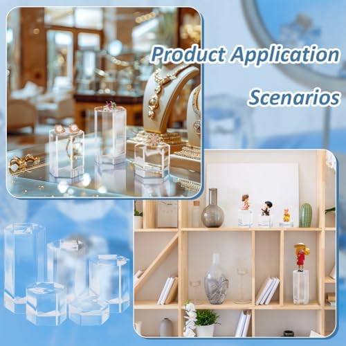 BENECREAT 5 Pcs Acrylic Display Pedestals