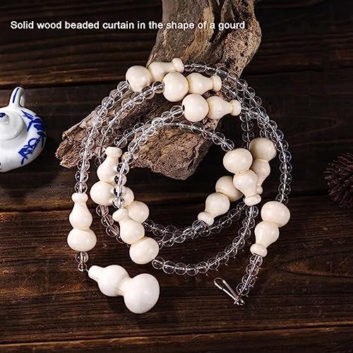 Wood Beaded Curtain with Gourd Shape Beads 65x155cm