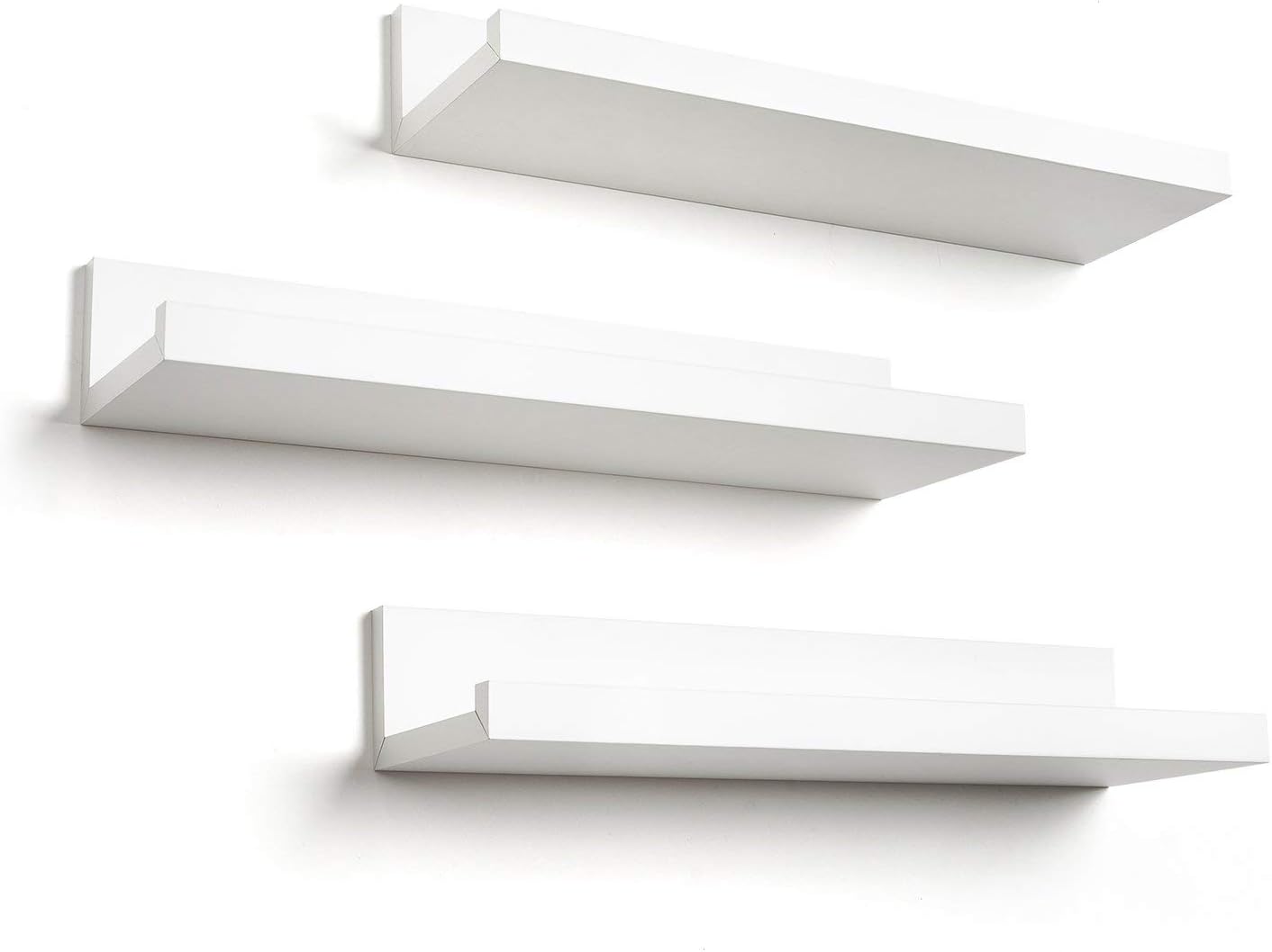 Americanflat 14 Inch Floating Shelves Set of 3 White