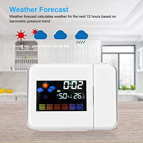 White Projection Alarm Clock with Weather Forecast