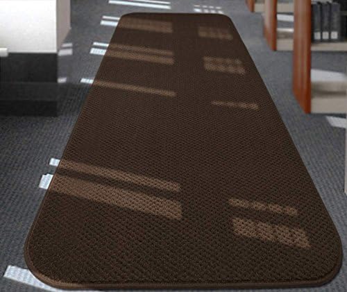 Skid-Resistant Carpet Runner in Chocolate Brown 10x27
