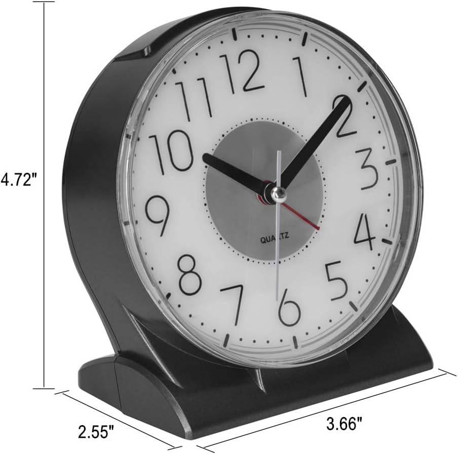 Silent No Ticking Analog Alarm Clock for Seniors