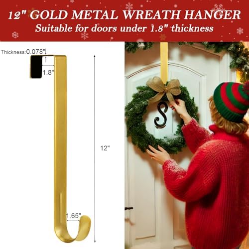 12 Inch Metal Wreath Hanger for Front Door