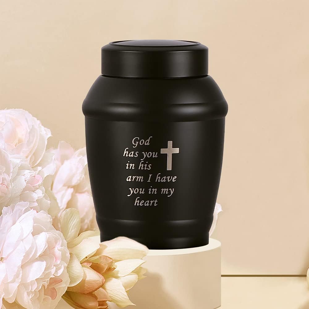 58 Inch Stainless Steel Cremation Urn with Ashes Necklace