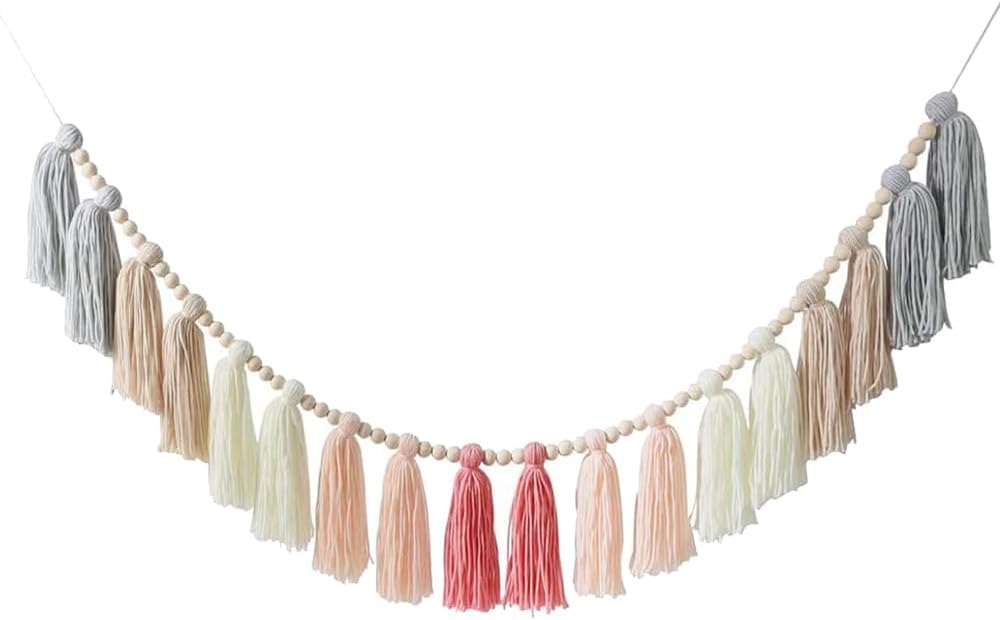 433 Inch Rainbow Tassel Garland for Kids Room