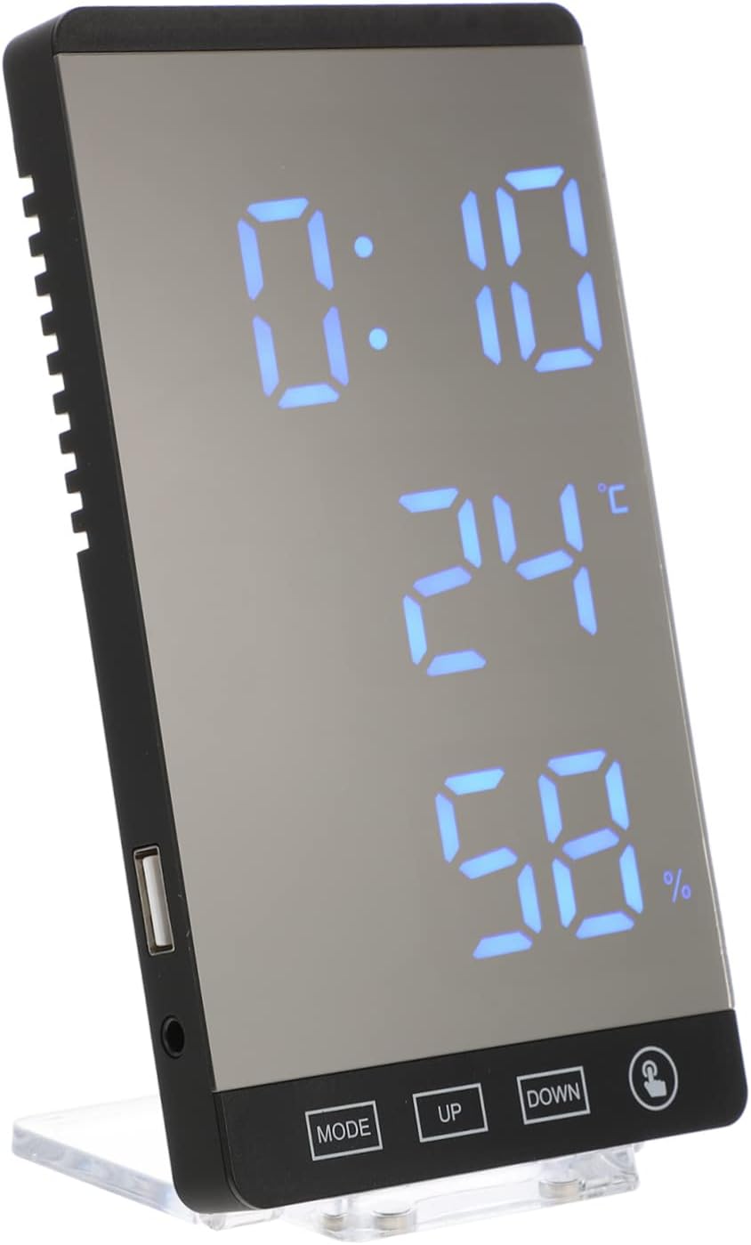 1 Set LED Digital Thermometer and Hygrometer with Stylish Clock Design