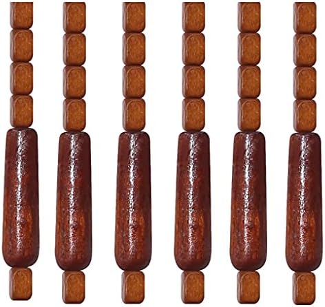 ZHOUXIAO Natural Wood Beaded Curtain 32 Strands 90x175cm