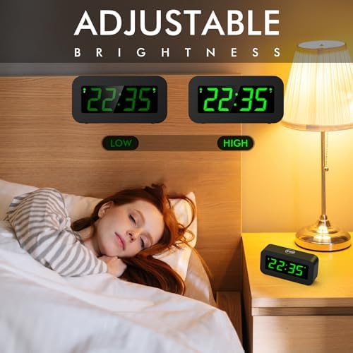 T-FAMY Hybrid LED LCD Alarm Clock with Snooze