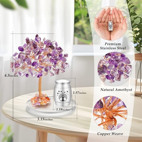 Abooxiu Mini Urn with Amethyst Crystal Tree of Life