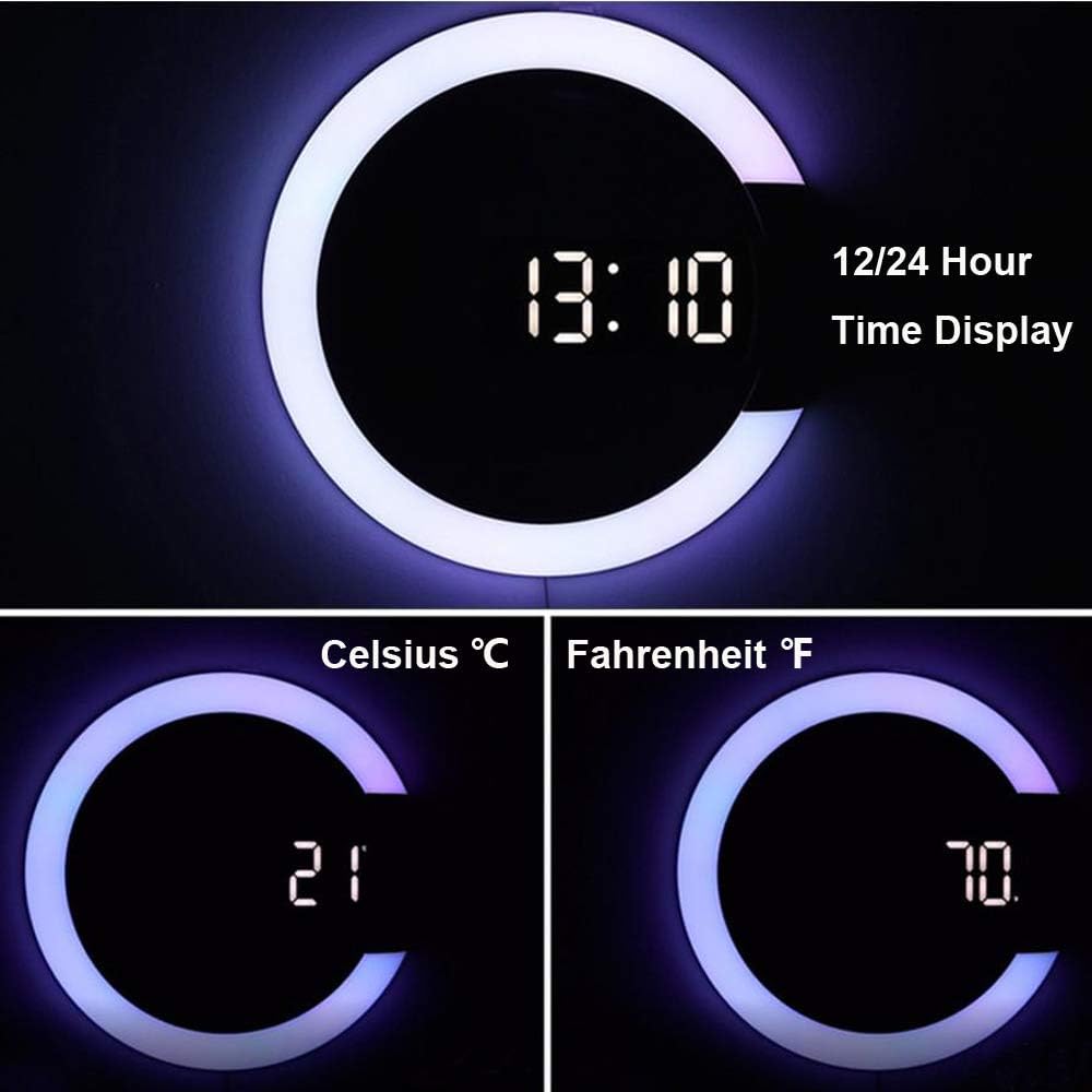 AGEK LED Digital Wall Clock with Remote Control