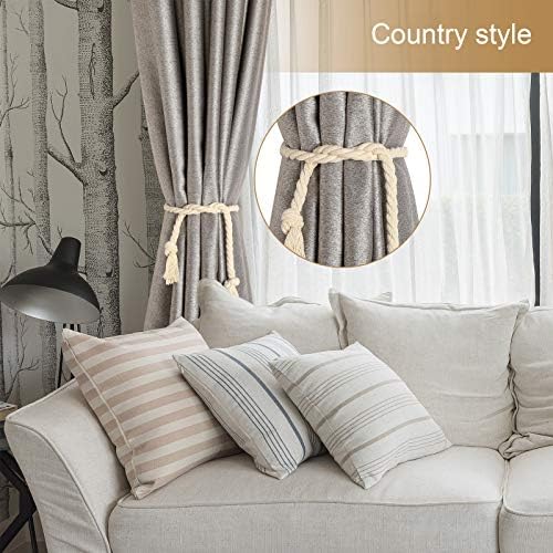 Tatuo 8 Piece Curtain Rope Tiebacks Beige