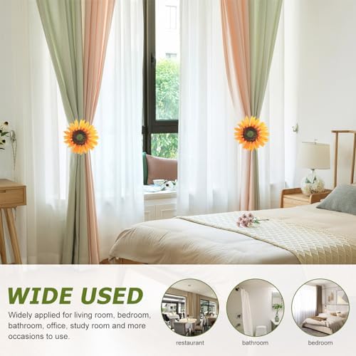 2Pcs Sunflower Curtain Tiebacks for Home Office Decor