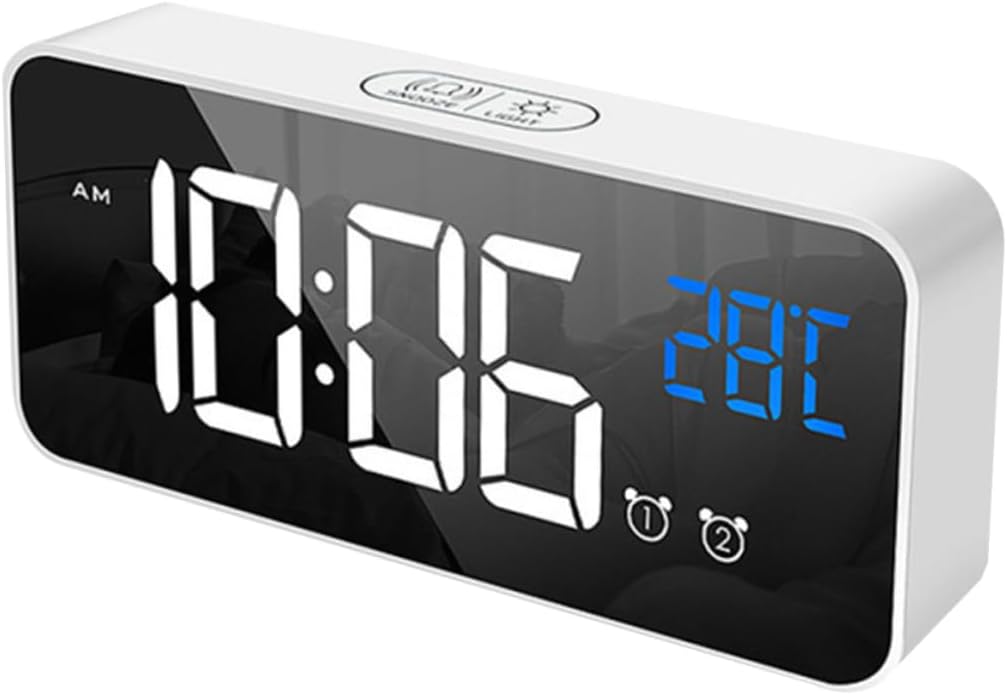 Zerodeko LED Music Alarm Clock with Dual Alarm and Large Screen