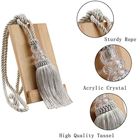 BEL AVENIR 2 Pack Crystal Curtain Holdbacks