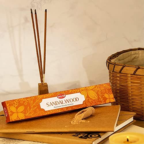 HEM Premium Sandalwood Masala Incense Sticks - Pack of 12