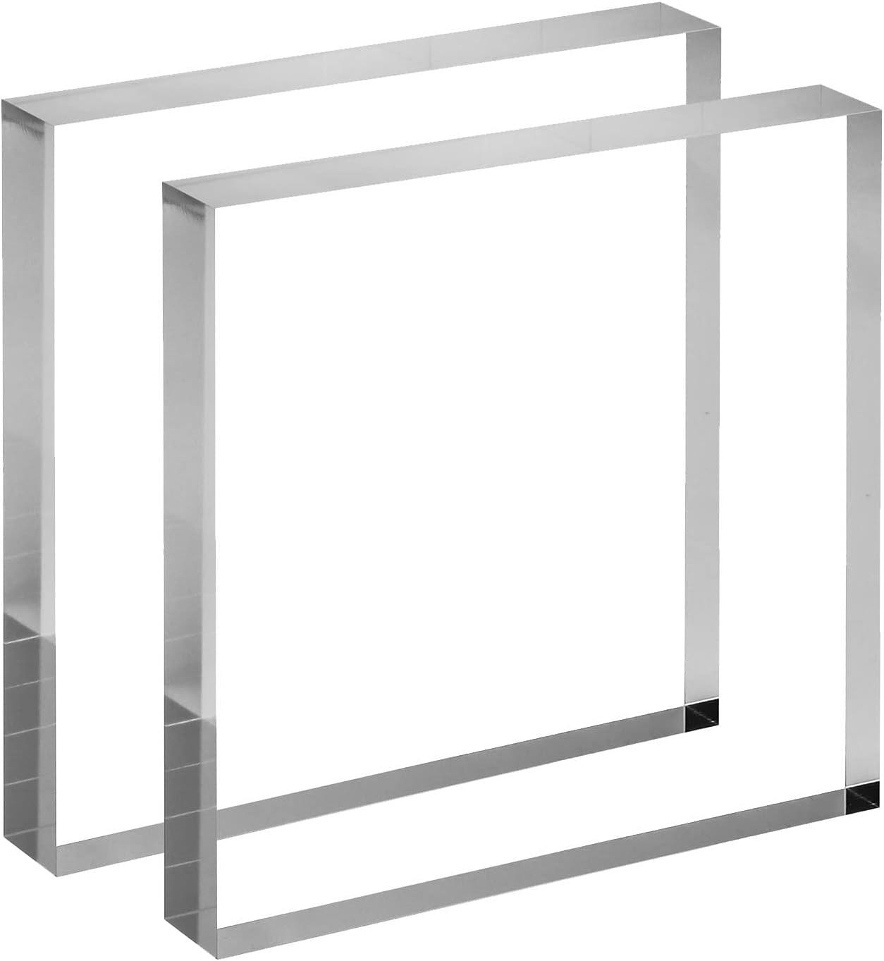 CiaoHER 7in Square Acrylic Cube Display Block with 1in Thickness 2 Pack