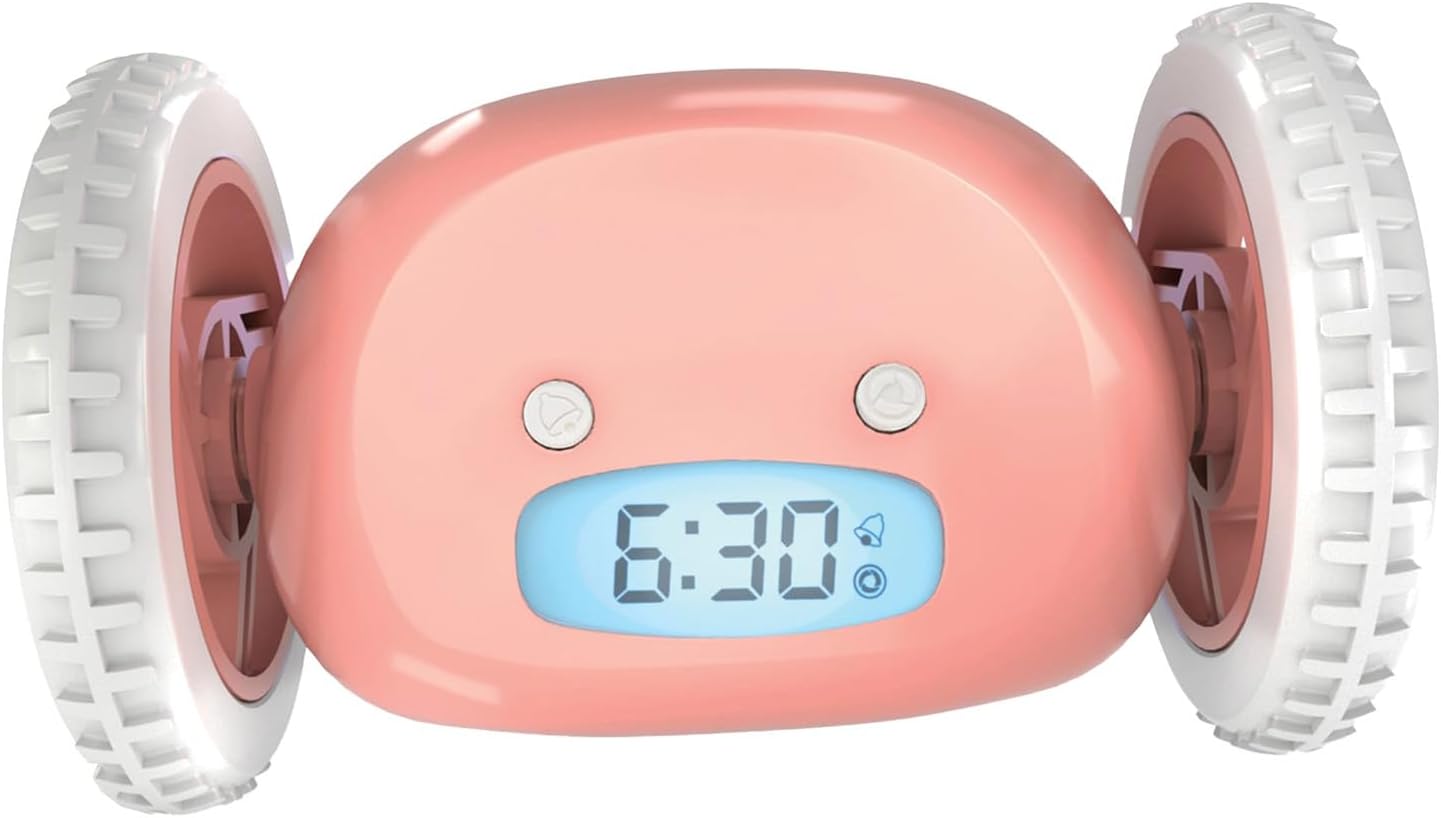 Extra Super Loud Alarm Clock with Rolling Wheels