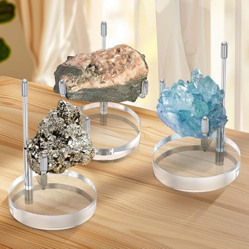 3Pcs Adjustable Metal Arms Display Stand for Rocks and Gems