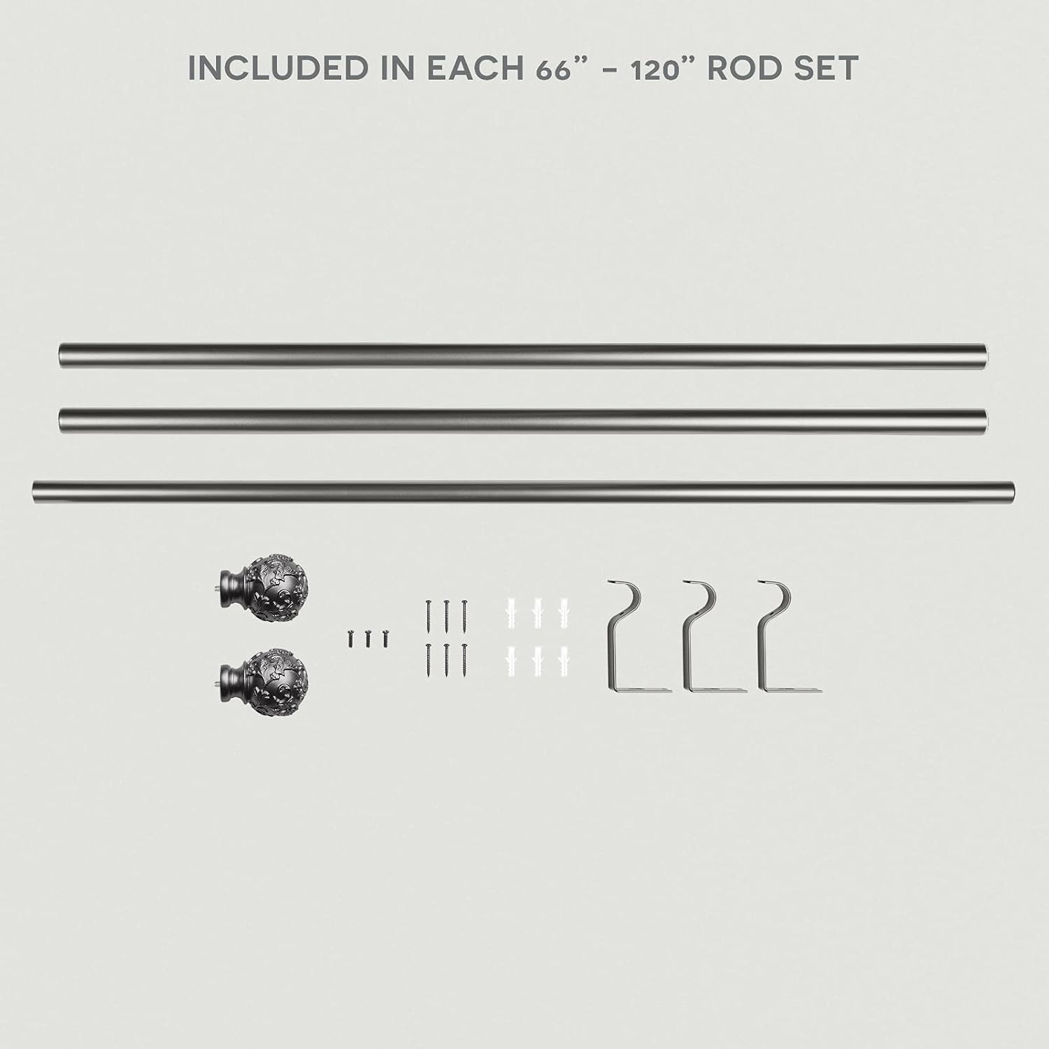 Exclusive Home Vine 1 Inch Curtain Rod with Finials Set