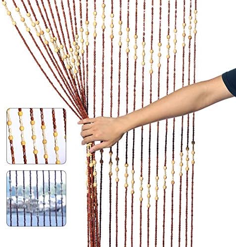 Wood Beaded Curtain for Doorway and Window Decor