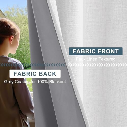 Pony Dance Faux Linen Blackout Curtains 2 Panels Set