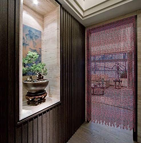 Natural Bamboo Bead Curtain for Doorways and Privacy