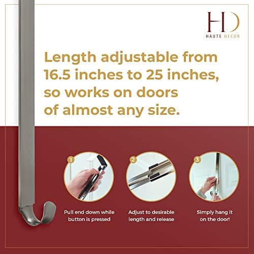 Haute Decor Adjustable Wreath Hanger - 20 Lb Capacity 1