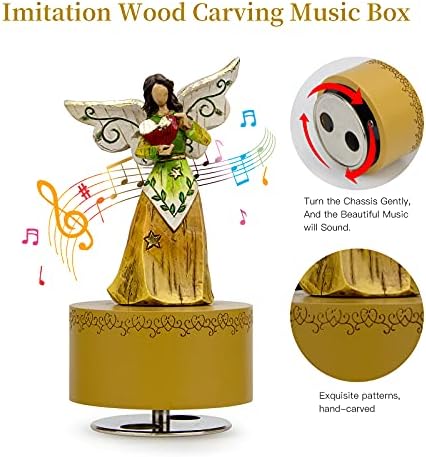 Guardian Angel Music Box Figurine for Women Girls