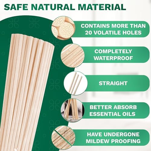 100 Pcs Bamboo Reed Diffuser Sticks - 10 Inch for Oil Diffuser