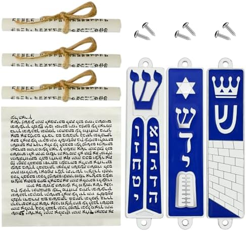 MrMrKura 3-Piece Mezuzah Set with Scroll