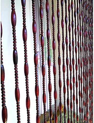 FCHMY Beaded Curtain Wooden Door Divider Panel