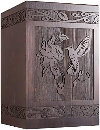 Wooden Hummingbird Cremation Urn for Human and Pet Ashes