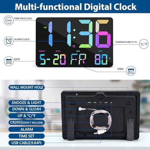SZELAM Digital Wall Clock with Remote Control