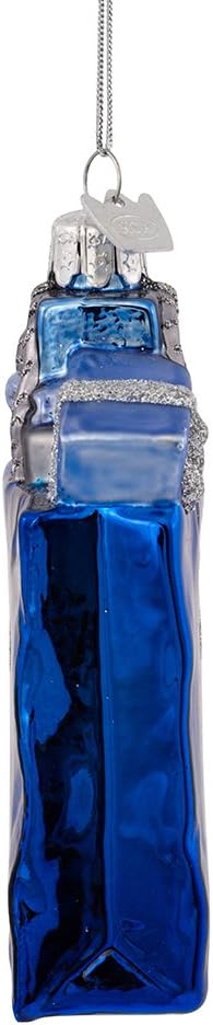 Kurt Adler 4 Inch Happy Hanukkah Glass Ornament
